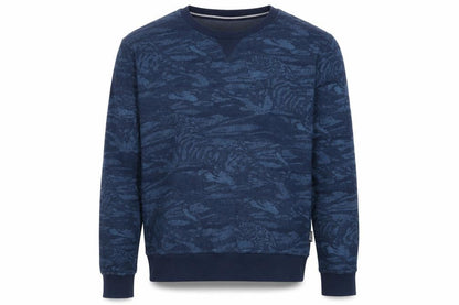 Indi Code Mens Blue Geometric Cotton Pullover Sweatshirt Size S