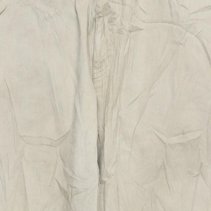 Essentials Mens Beige Cotton Trousers Size 38 in L27 in Regular Zip