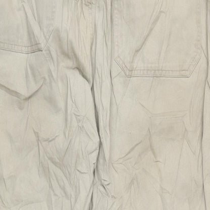 Essentials Mens Beige Cotton Trousers Size 38 in L27 in Regular Zip