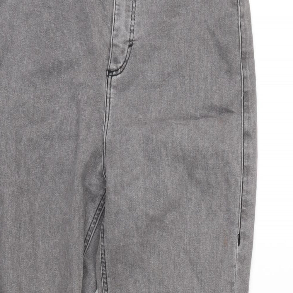 Topshop Womens Grey Cotton Blend Tapered Jeans Size 30 in L26 in Regular Zip