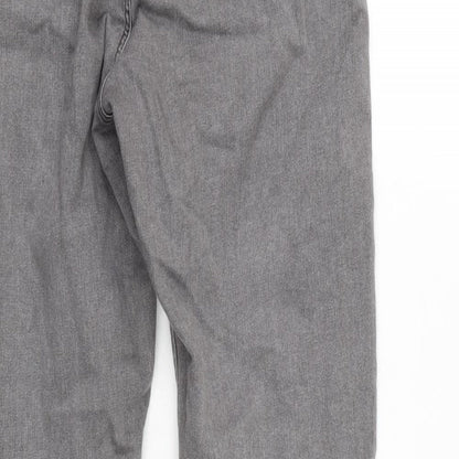 Topshop Womens Grey Cotton Blend Tapered Jeans Size 30 in L26 in Regular Zip