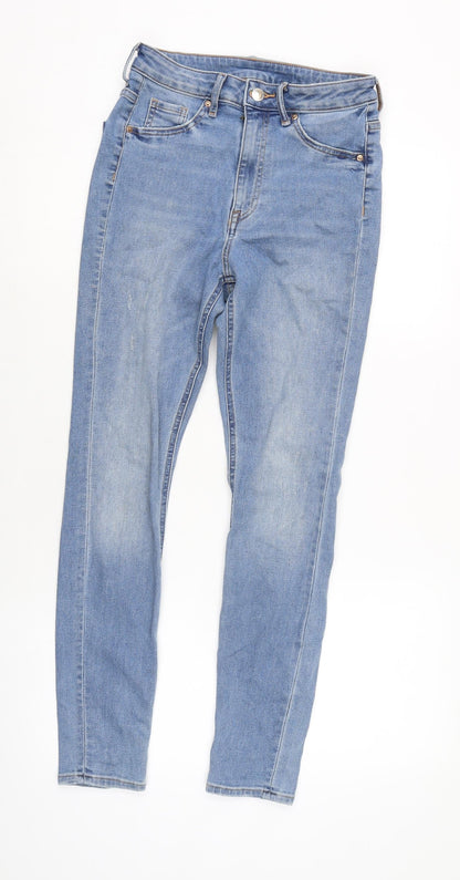 Womens UK Size 8 H&M Regular Fit Tapered Blue Jeans