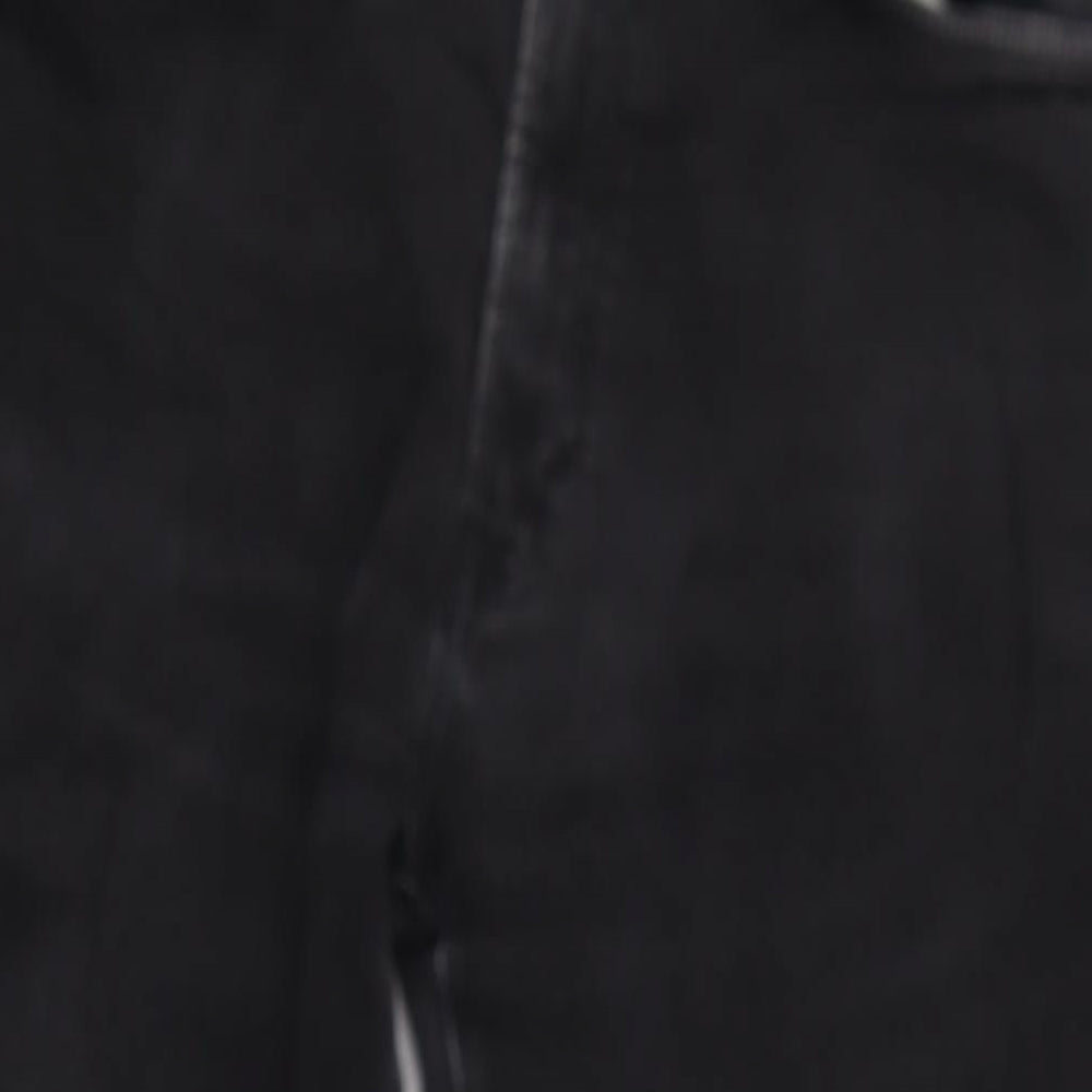 Marks and Spencer Mens Black Cotton Blend Tapered Jeans Size 29 in L29 in Regular Zip