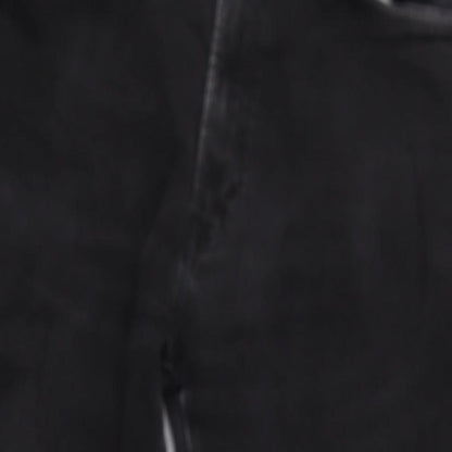 Marks and Spencer Mens Black Cotton Blend Tapered Jeans Size 29 in L29 in Regular Zip