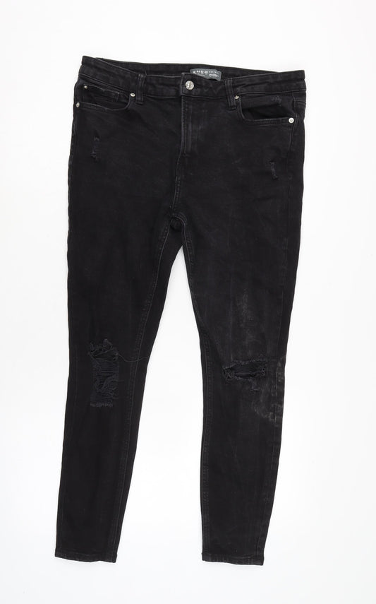 Womens UK Size 16 Denim & Co. Regular Fit Tapered Grey Jeans