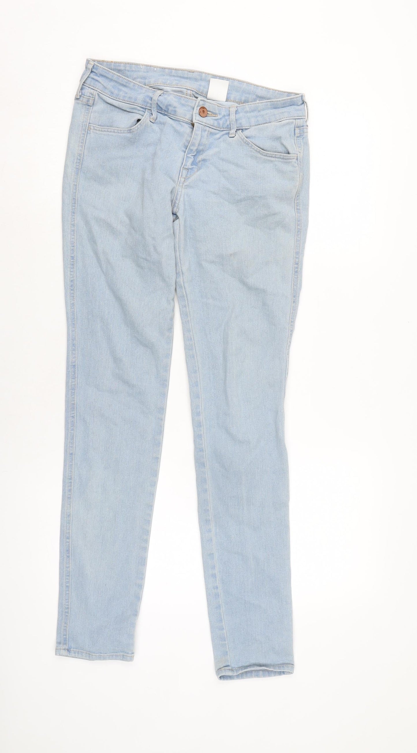 Womens UK Size 8 H&M Regular Fit Tapered Blue Jeans