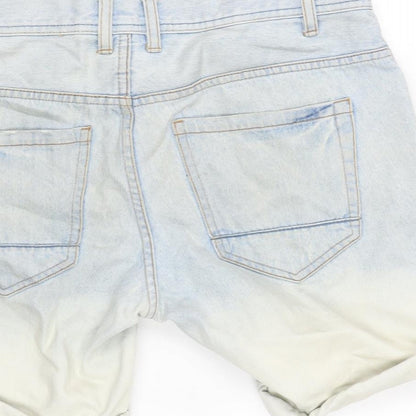 Nineteen Mens Blue Cotton Bermuda Shorts Size 30 in Regular Zip