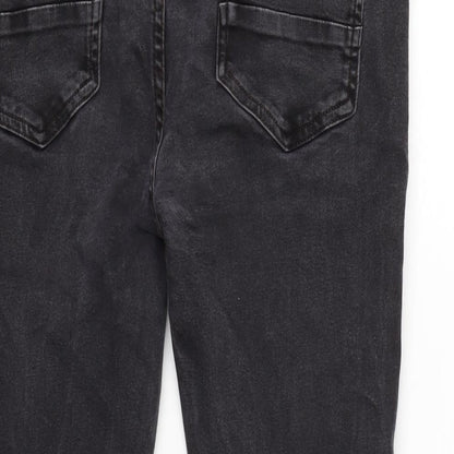 Denim & Co. Mens Grey Cotton Blend Tapered Jeans Size 34 in L30 in Regular Button