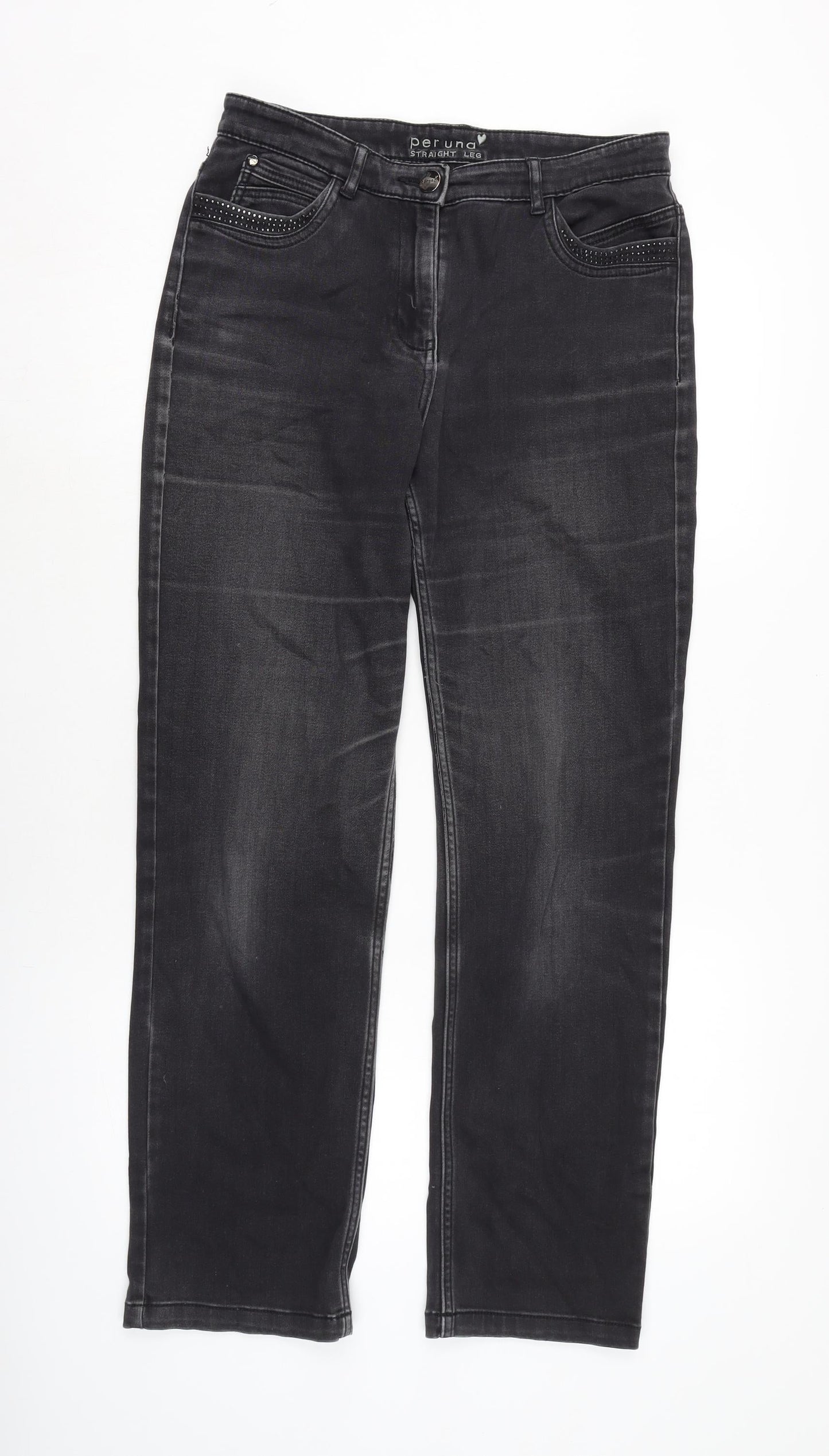 Womens UK Size 10 Marks and Spencer Regular Fit Bootcut Grey Jeans