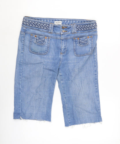 Moto Womens Blue Cotton Bermuda Shorts Size 34 in L14 in Regular Zip