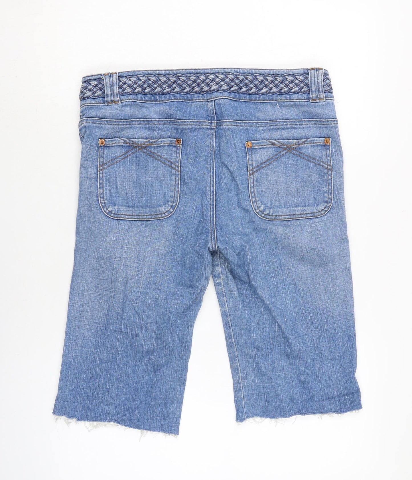 Moto Womens Blue Cotton Bermuda Shorts Size 34 in L14 in Regular Zip