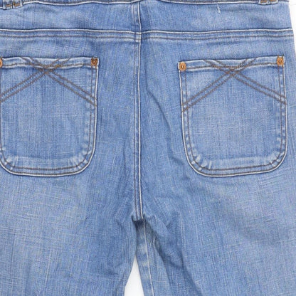 Moto Womens Blue Cotton Bermuda Shorts Size 34 in L14 in Regular Zip