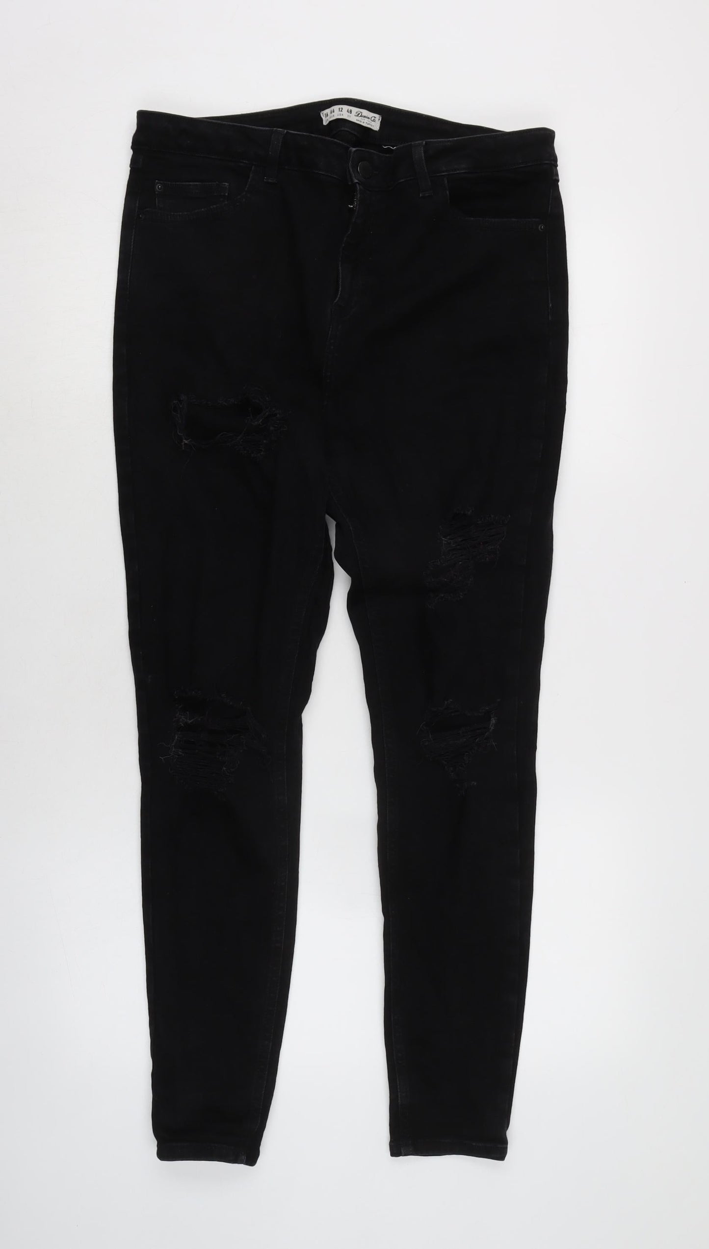 Womens UK Size 16 Denim & Co. Regular Fit Tapered Black Jeans