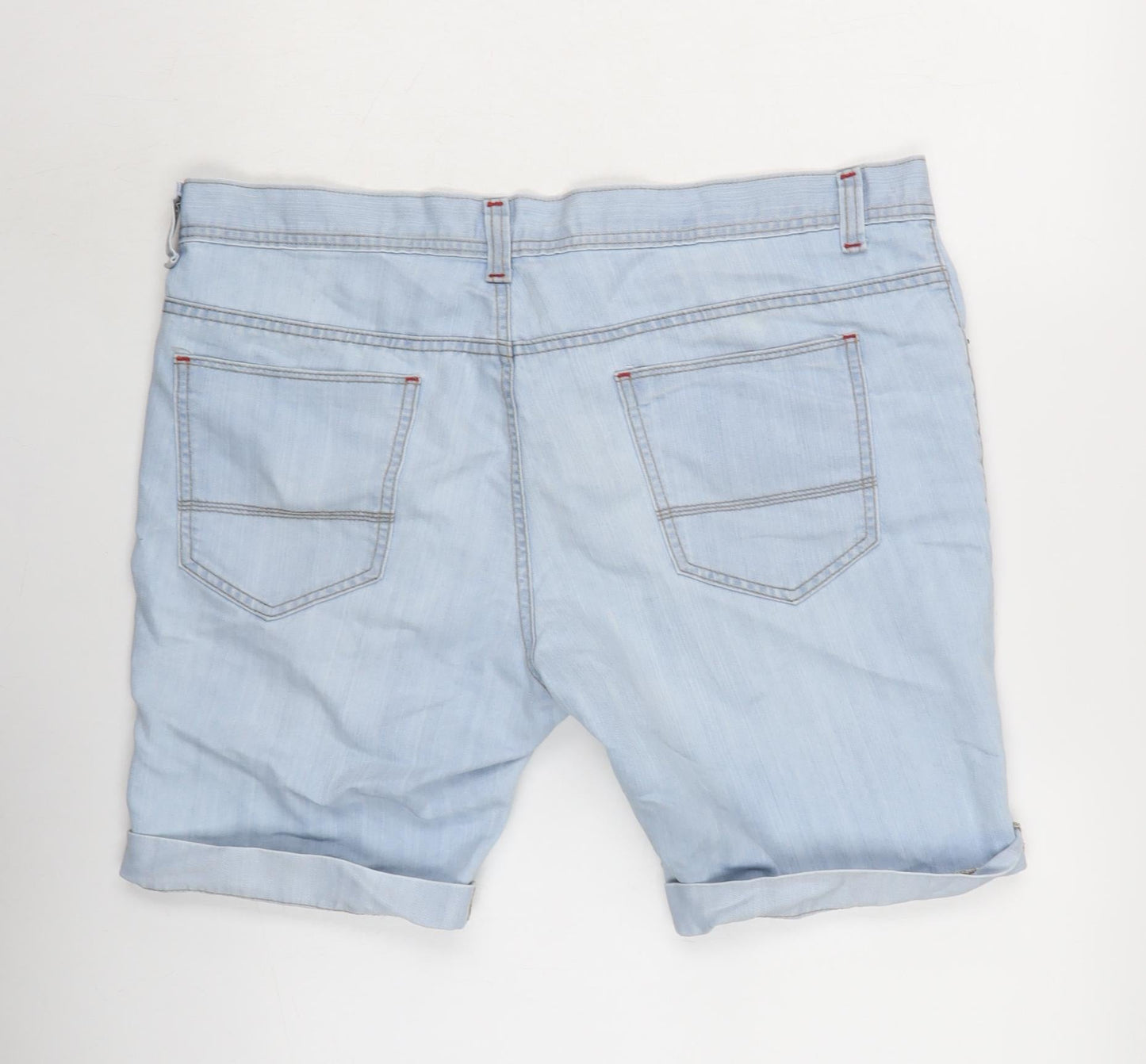 Denim & Co. Womens Blue Cotton Boyfriend Shorts Size 38 in Regular Button