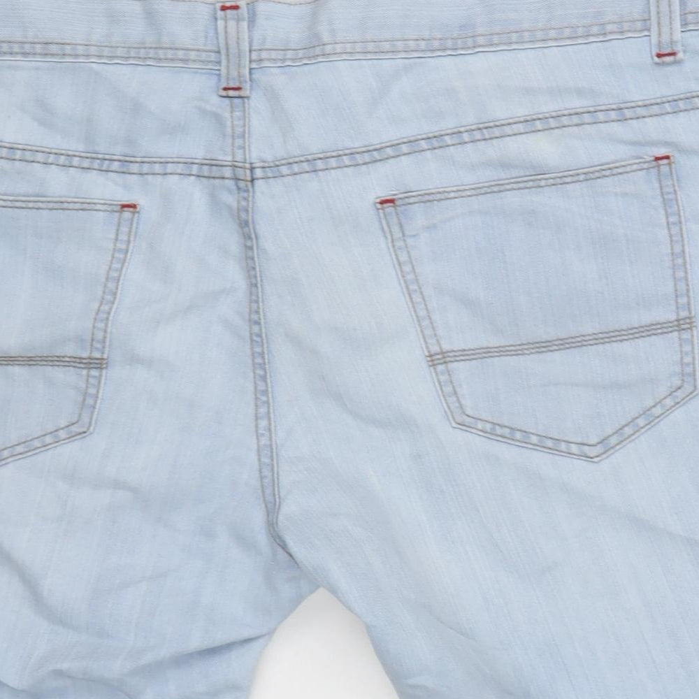 Denim & Co. Womens Blue Cotton Boyfriend Shorts Size 38 in Regular Button