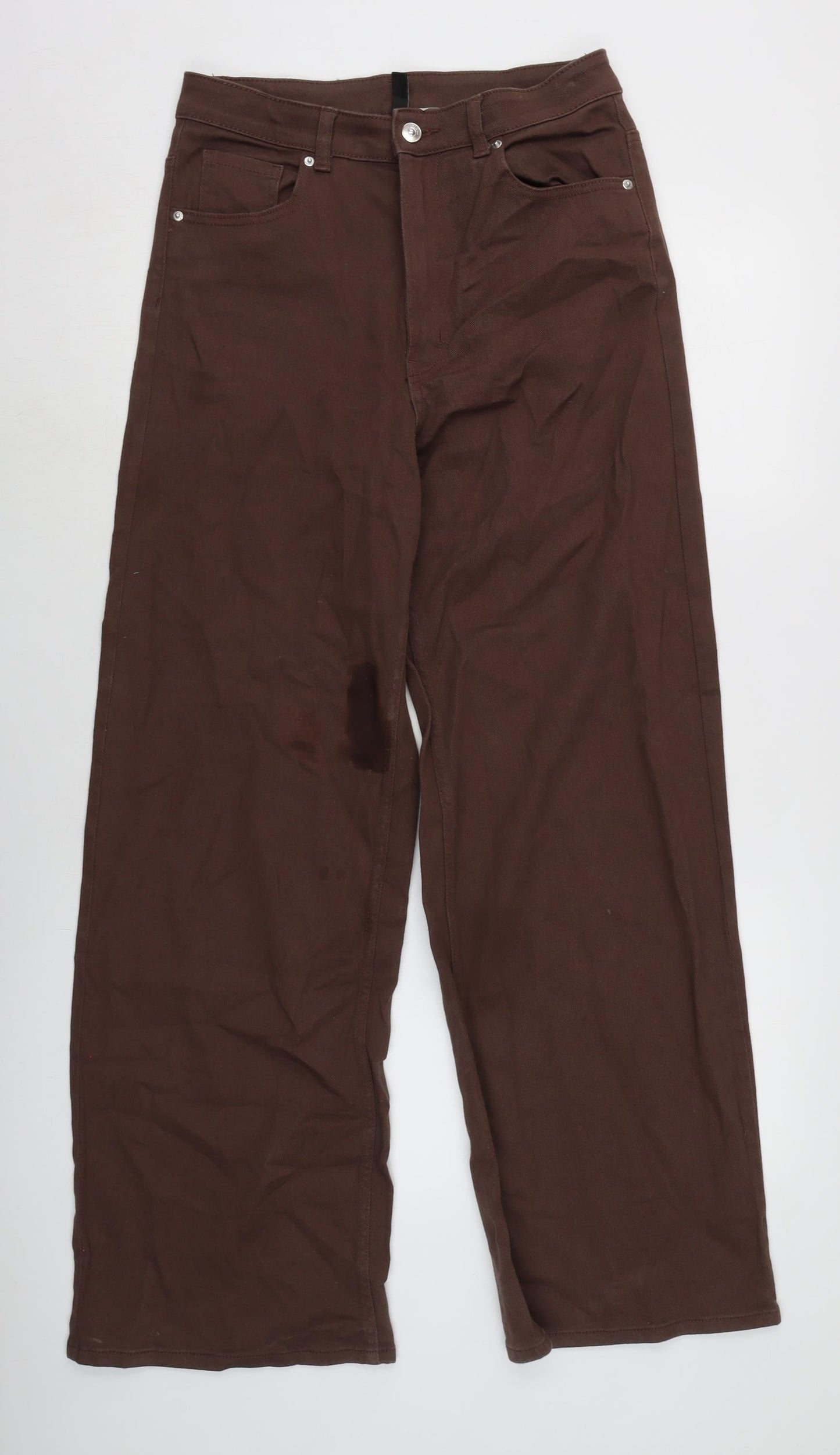 Womens UK Size 28 in Divided Regular Fit Wide-Leg Brown Jeans