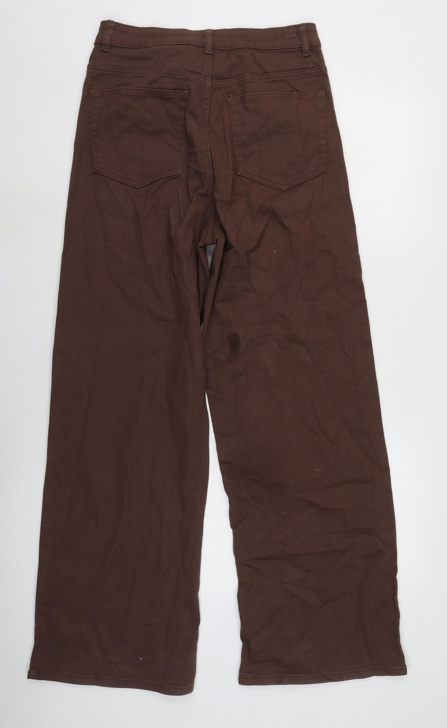 Womens UK Size 28 in Divided Regular Fit Wide-Leg Brown Jeans