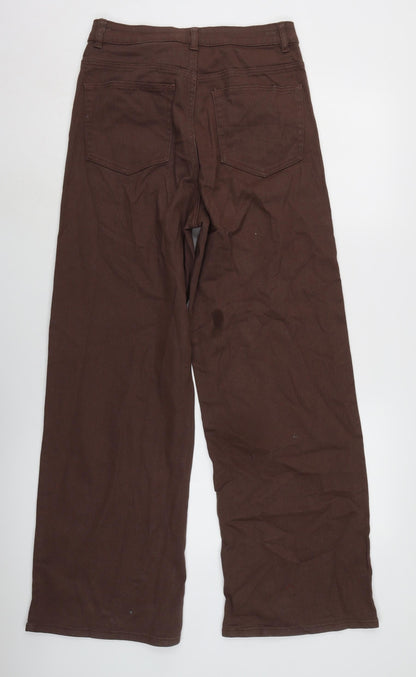 Womens UK Size 28 in Divided Regular Fit Wide-Leg Brown Jeans