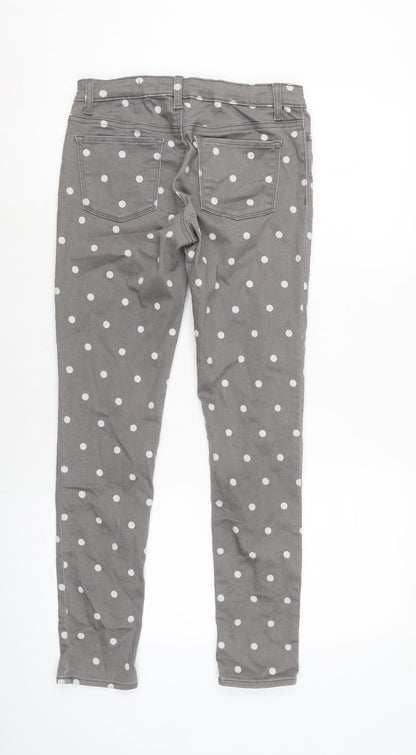 Gap Womens Grey Cotton Blend Tapered Jeans Size 28 in L27 in Regular Zip - White spotted effect.