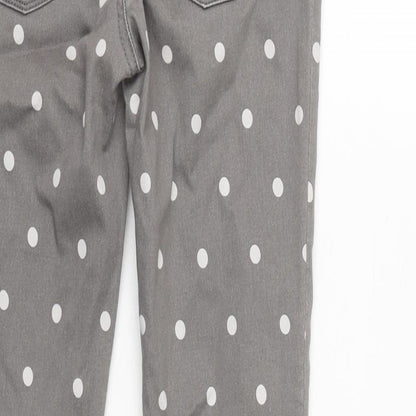 Gap Womens Grey Cotton Blend Tapered Jeans Size 28 in L27 in Regular Zip - White spotted effect.