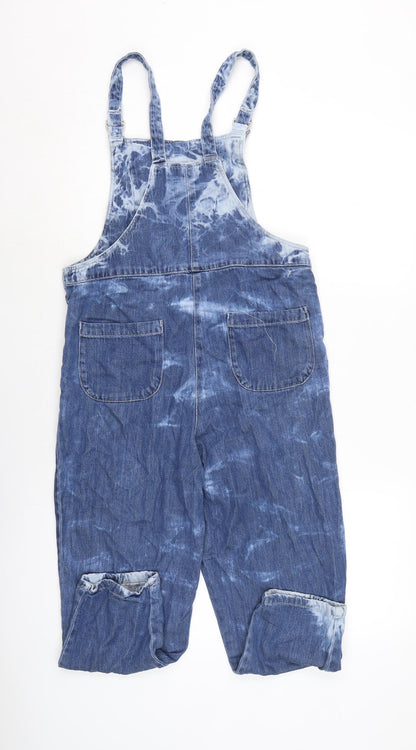 NEXT Girls Blue Cotton Dungaree One-Piece Size 11 Years L21 in Buckle