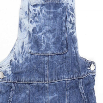 NEXT Girls Blue Cotton Dungaree One-Piece Size 11 Years L21 in Buckle