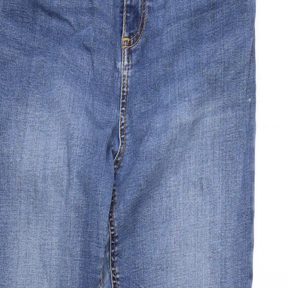 Encuentro Womens Blue Cotton Blend Tapered Jeans Size 12 L28 in Regular Zip