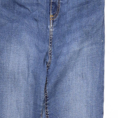 Encuentro Womens Blue Cotton Blend Tapered Jeans Size 12 L28 in Regular Zip