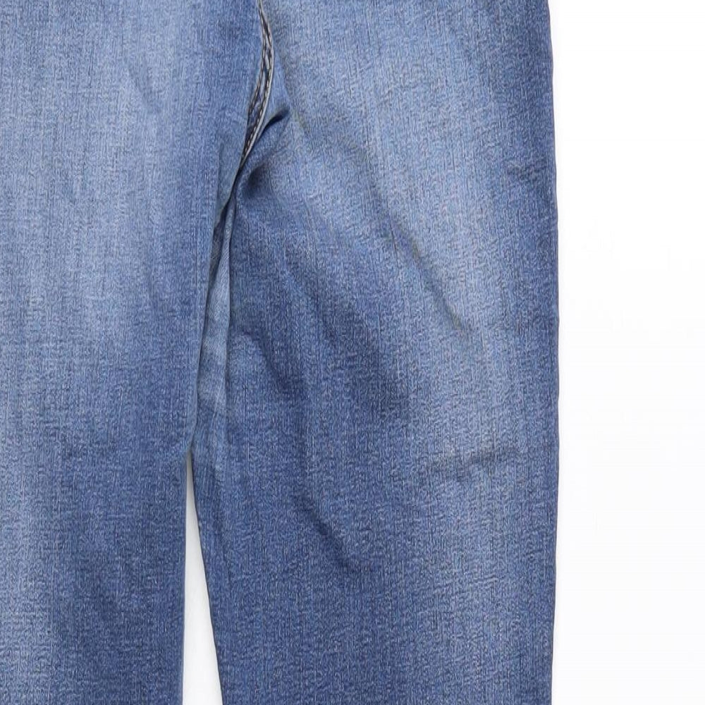 Encuentro Womens Blue Cotton Blend Tapered Jeans Size 12 L28 in Regular Zip