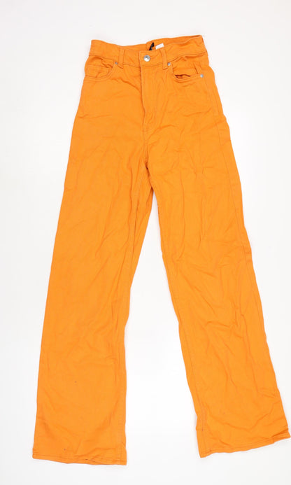 Womens UK Size 6 Divided Regular Fit Wide-Leg Orange Jeans