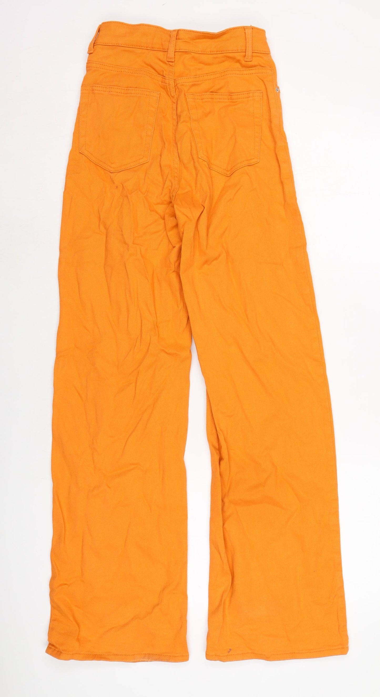 Womens UK Size 6 Divided Regular Fit Wide-Leg Orange Jeans