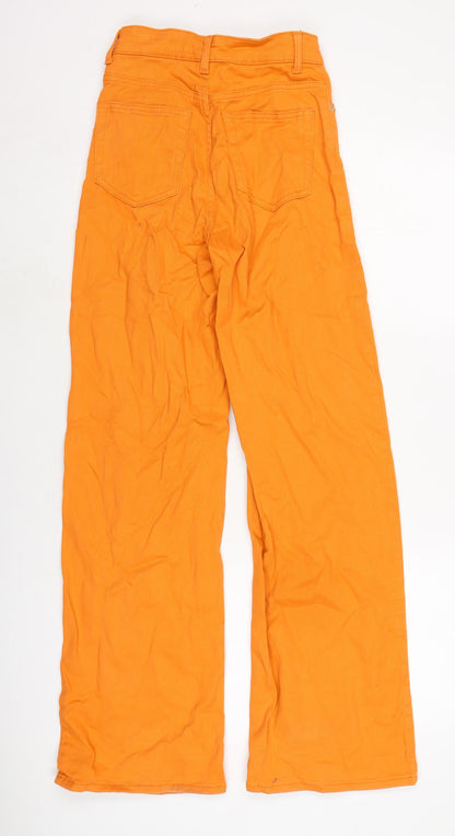 Womens UK Size 6 Divided Regular Fit Wide-Leg Orange Jeans
