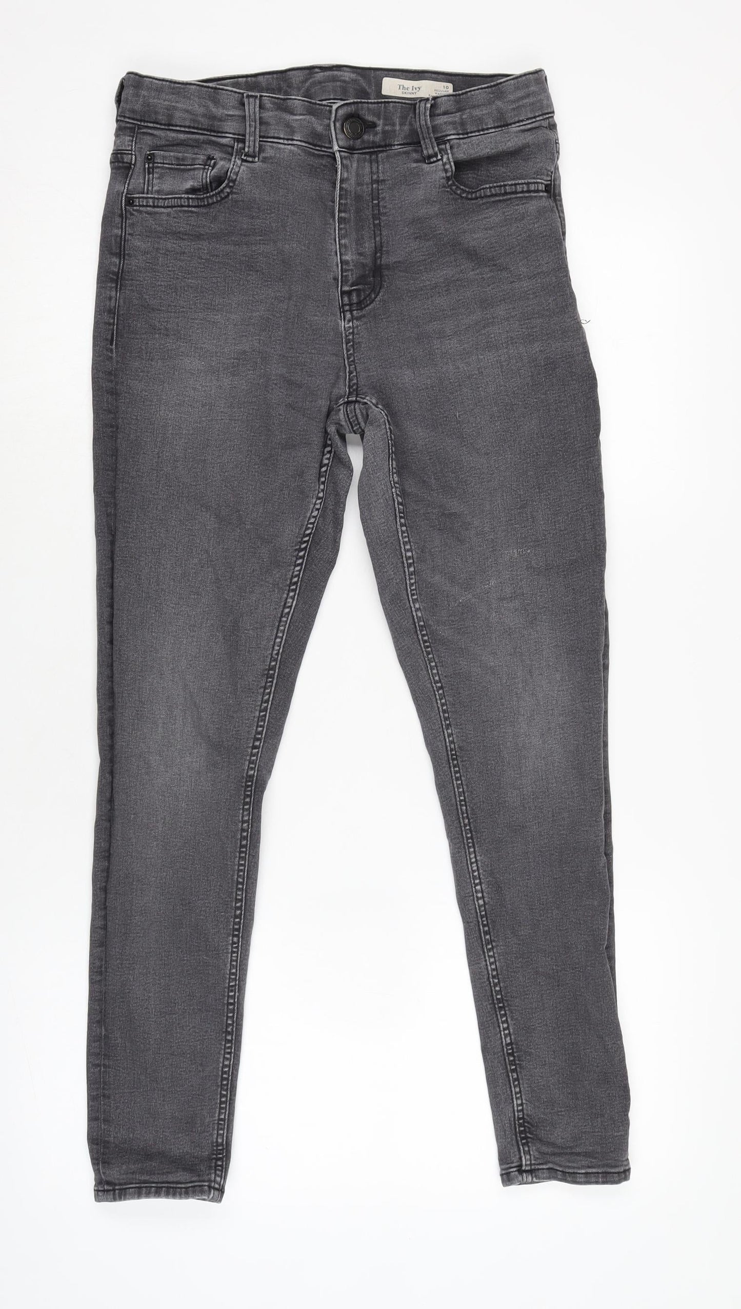 Womens UK Size 10 Marks and Spencer Regular Fit Tapered Grey Jeans