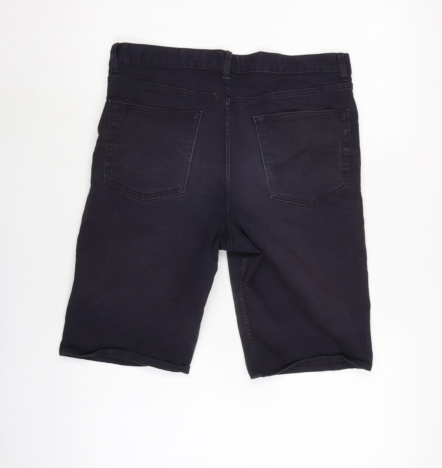 H&M Mens Blue Cotton Blend Bermuda Shorts Size 32 in L10 in Regular Zip