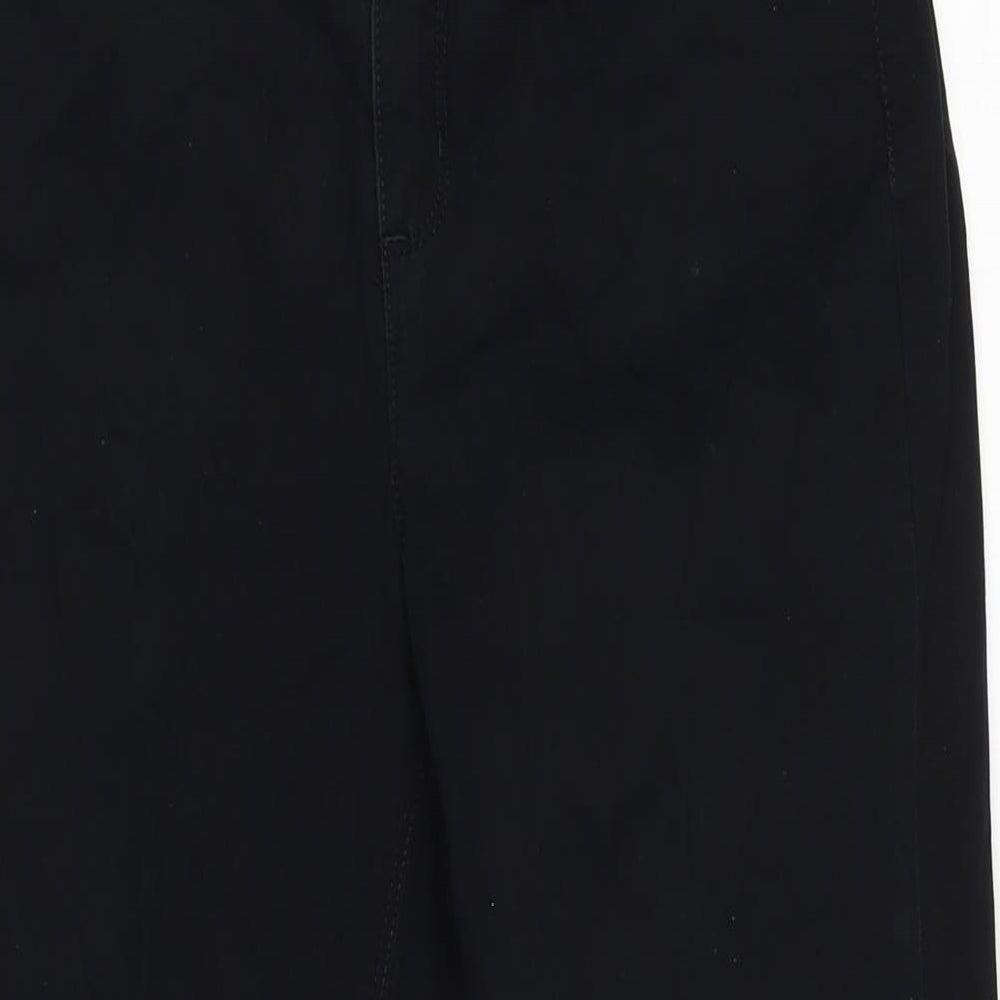 Give Womens Black Cotton Blend Bootcut Jeans Size 28 in L27 in Regular Zip - Gemstone detail to pockets.