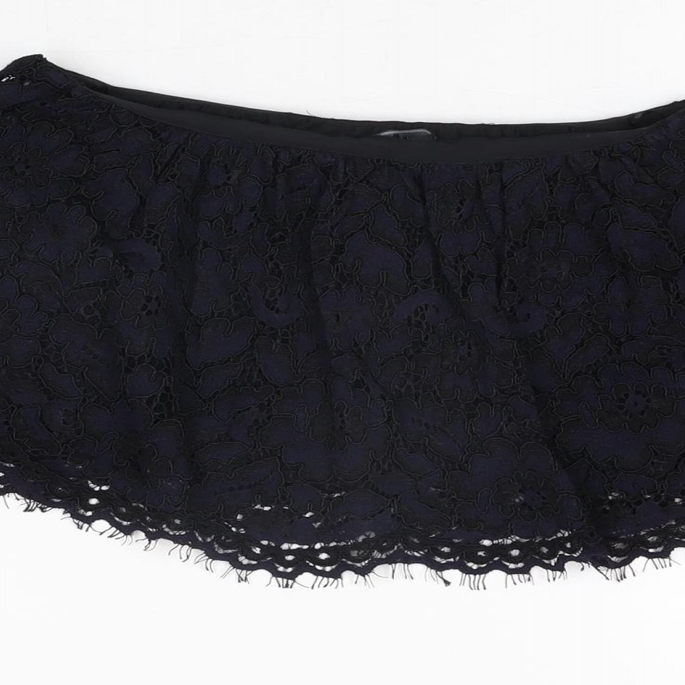 Womens UK Size S Zara Black Cropped T-Shirt