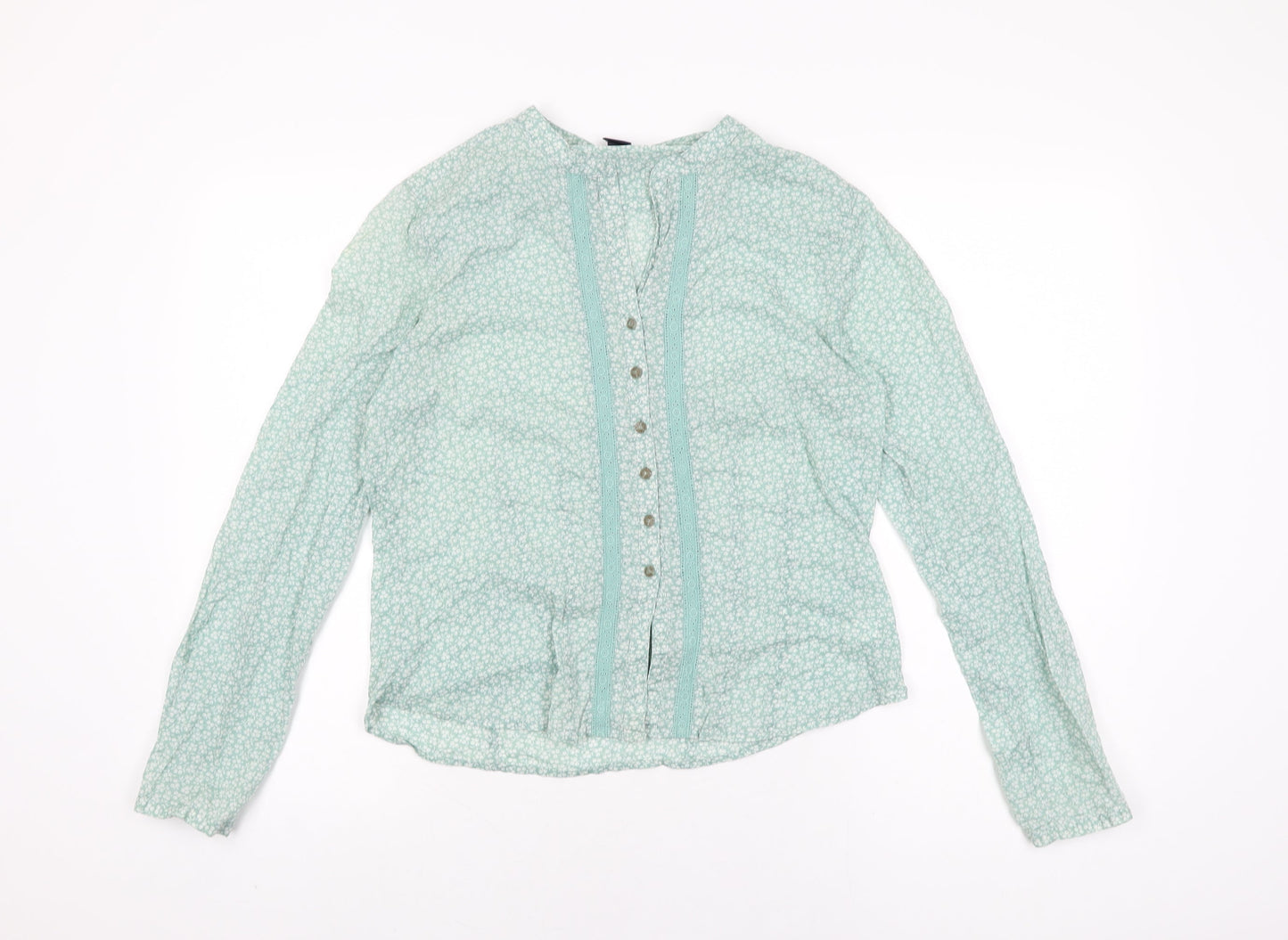 Womens UK Size M Gap Green Basic Button-Up