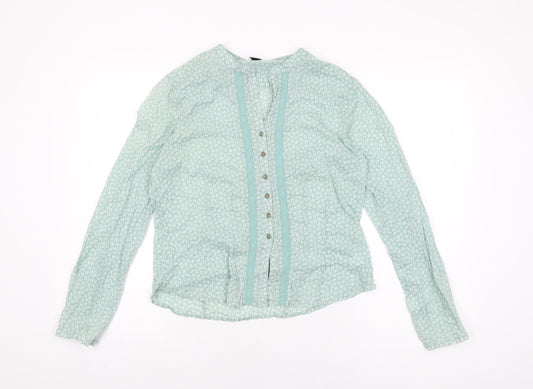 Womens UK Size M Gap Green Basic Button-Up