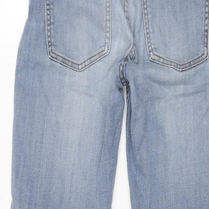 Crista Leonard Womens Blue Cotton Skinny Jeans Size 26 in L26 in Regular Zip