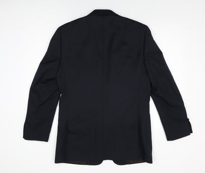 Greenwoods Mens Blue Wool Jacket Suit Jacket Size 38 Regular