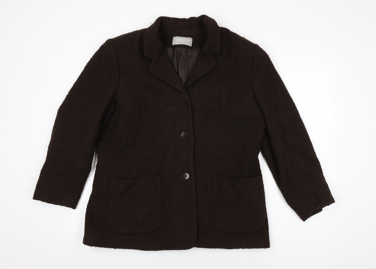 Liz Claiborne Womens Brown Jacket Coat Size 18 Button