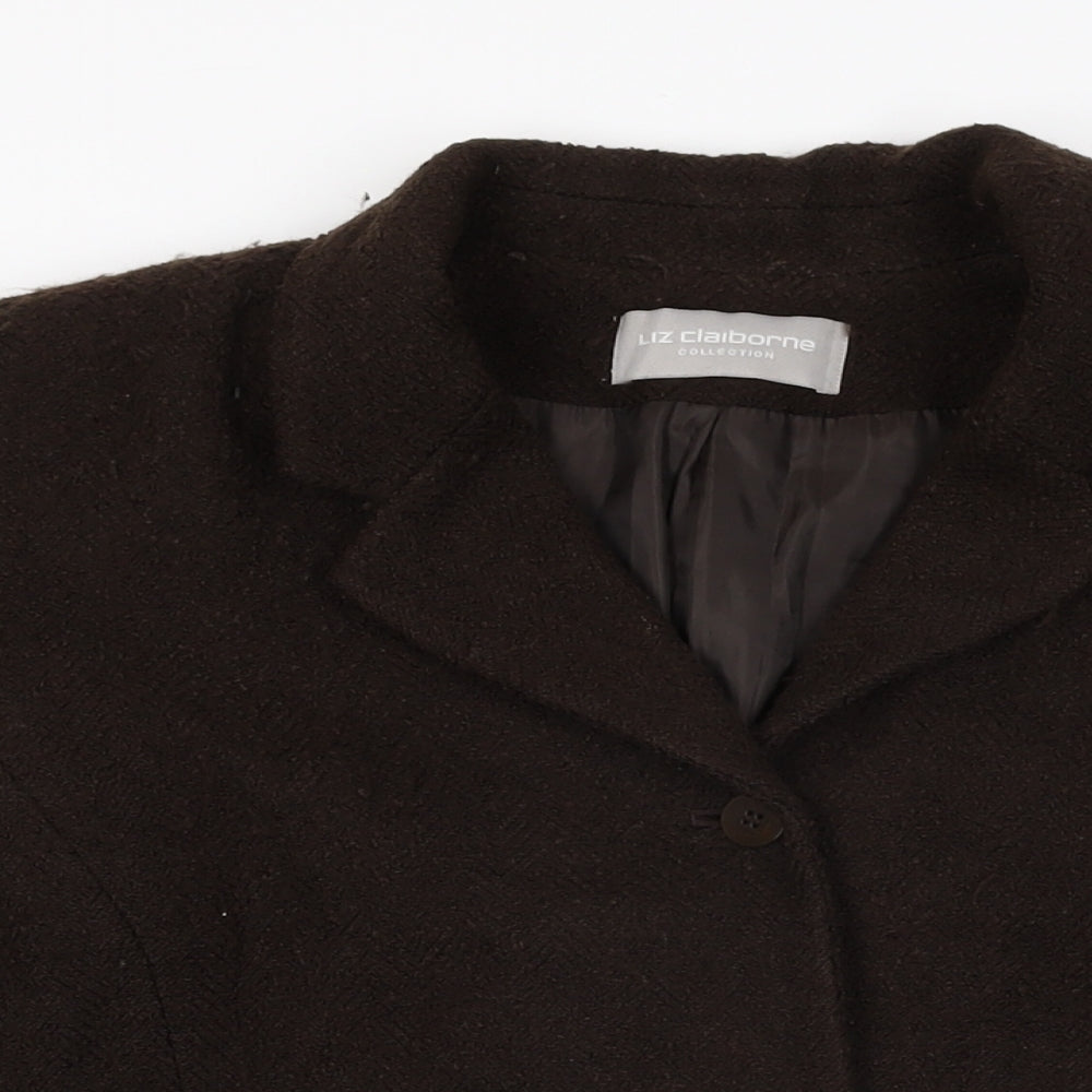 Liz Claiborne Womens Brown Jacket Coat Size 18 Button