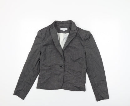 H&M Womens Grey Jacket Blazer Size 10 Button