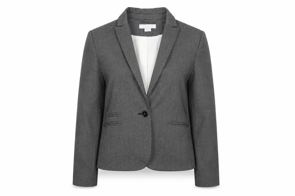 H&M Womens Grey Jacket Blazer Size 10 Button