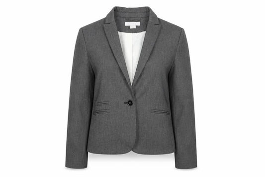 H&M Womens Grey Jacket Blazer Size 10 Button