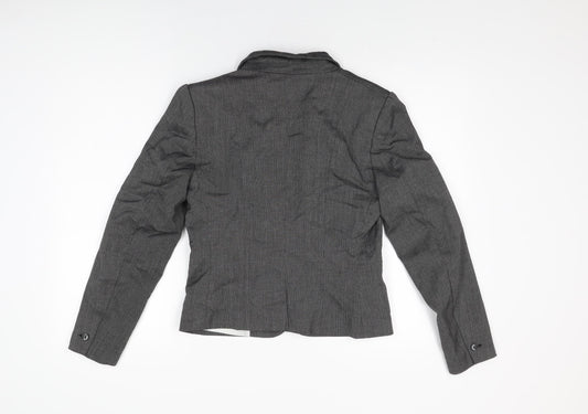 H&M Womens Grey Jacket Blazer Size 10 Button