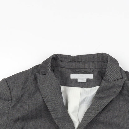 H&M Womens Grey Jacket Blazer Size 10 Button