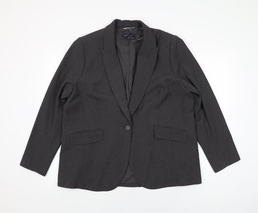 Marks and Spencer Womens Grey Polyester Jacket Suit Jacket Size 22
