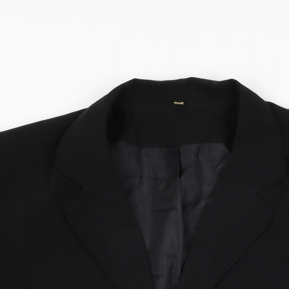 EWM Womens Black Polyester Basic Button-Up Size 20 Collared