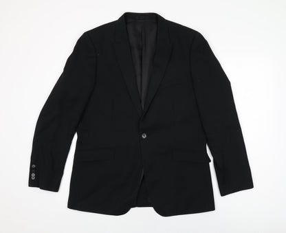 Mens UK Size 40 One Six Five Regular Black Suit Jacket